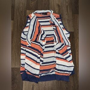 Versona XL Sleeveless Striped Cardigan